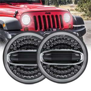 Morsun 7inch Led Round Headlights For 2007-2017 Jeep Wrangler JK With Halo White Yellow